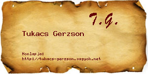 Tukacs Gerzson névjegykártya